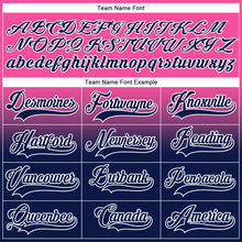 Charger l'image dans la galerie, Custom Pink Navy-White Fade Fashion Hockey Lace Neck Jersey
