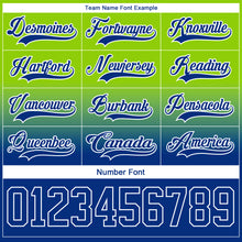 Charger l'image dans la galerie, Custom Neon Green Royal-White Fade Fashion Hockey Lace Neck Jersey
