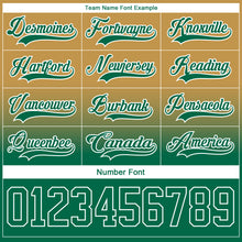 Charger l'image dans la galerie, Custom Old Gold Kelly Green-White Fade Fashion Hockey Lace Neck Jersey
