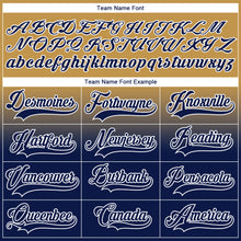 Charger l'image dans la galerie, Custom Old Gold Navy-White Fade Fashion Hockey Lace Neck Jersey
