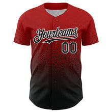 Загрузить изображение в средство просмотра галереи, Custom Red Black-White Fade Fashion Speckle Authentic Baseball Jersey
