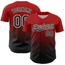 Загрузить изображение в средство просмотра галереи, Custom Red Black-White Fade Fashion Speckle Authentic Baseball Jersey

