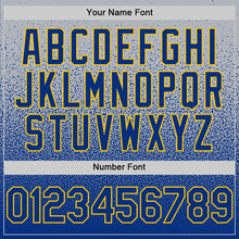 Load image into Gallery viewer, Custom Gray Royal-Gold Fade Fashion Speckle Authentic Baseball Jersey
