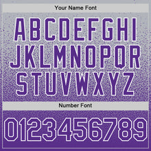 Load image into Gallery viewer, Custom Gray Purple-White Fade Fashion Speckle Authentic Baseball Jersey
