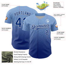 Charger l'image dans la galerie, Custom Light Blue Royal-White Fade Fashion Speckle Authentic Baseball Jersey
