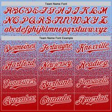 Charger l'image dans la galerie, Custom Light Blue Red-White Fade Fashion Speckle Authentic Baseball Jersey
