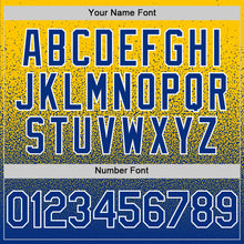 Load image into Gallery viewer, Custom Yellow Royal-White Fade Fashion Speckle Authentic Baseball Jersey
