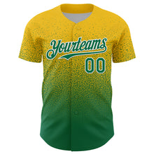 Charger l'image dans la galerie, Custom Yellow Kelly Green-White Fade Fashion Speckle Authentic Baseball Jersey
