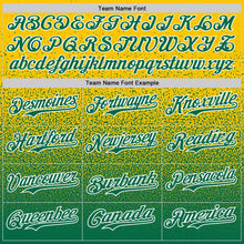 Charger l'image dans la galerie, Custom Yellow Kelly Green-White Fade Fashion Speckle Authentic Baseball Jersey

