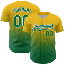 Charger l'image dans la galerie, Custom Yellow Kelly Green-White Fade Fashion Speckle Authentic Baseball Jersey
