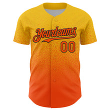Charger l'image dans la galerie, Custom Yellow Orange-Black Fade Fashion Speckle Authentic Baseball Jersey
