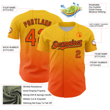 Charger l'image dans la galerie, Custom Yellow Orange-Black Fade Fashion Speckle Authentic Baseball Jersey
