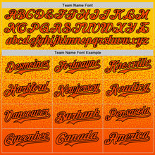 Charger l'image dans la galerie, Custom Yellow Orange-Black Fade Fashion Speckle Authentic Baseball Jersey
