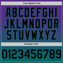Load image into Gallery viewer, Custom Purple Black-Teal Fade Fashion Speckle Authentic Baseball Jersey
