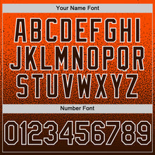 Load image into Gallery viewer, Custom Orange Brown-White Fade Fashion Speckle Authentic Baseball Jersey
