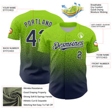 Загрузить изображение в средство просмотра галереи, Custom Neon Green Navy-White Fade Fashion Speckle Authentic Baseball Jersey
