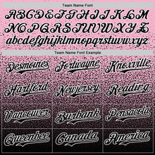 Load image into Gallery viewer, Custom Light Pink Black-White Fade Fashion Speckle Authentic Baseball Jersey
