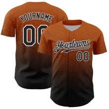 Загрузить изображение в средство просмотра галереи, Custom Bay Orange Black-White Fade Fashion Speckle Authentic Baseball Jersey
