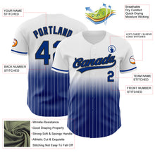 Charger l'image dans la galerie, Custom White Pinstripe Royal-Black Authentic Fade Fashion Baseball Jersey
