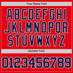 Custom Fire Red Navy-White Authentic Basketball Jersey