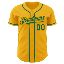 Laden Sie das Bild in den Galerie-Viewer, Custom Gold Kelly Green Authentic Baseball Jersey

