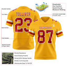 Laden Sie das Bild in den Galerie-Viewer, Custom Gold Red-White Authentic Football Jersey
