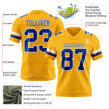 Laden Sie das Bild in den Galerie-Viewer, Custom Gold Royal-White Authentic Football Jersey

