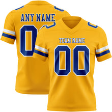 Laden Sie das Bild in den Galerie-Viewer, Custom Gold Royal-White Authentic Football Jersey
