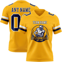 Laden Sie das Bild in den Galerie-Viewer, Custom Gold Nvay-White Authentic Football Jersey
