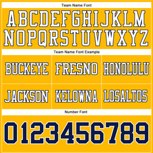 Custom Gold Nvay-White Authentic Football Jersey