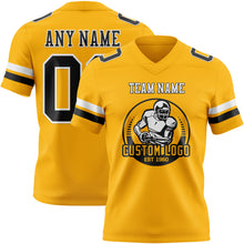 Laden Sie das Bild in den Galerie-Viewer, Custom Gold Black-White Authentic Football Jersey

