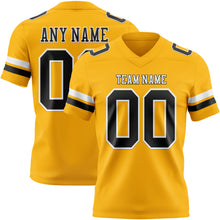 Laden Sie das Bild in den Galerie-Viewer, Custom Gold Black-White Authentic Football Jersey
