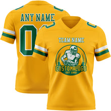 Laden Sie das Bild in den Galerie-Viewer, Custom Gold Kelly Green-White Authentic Football Jersey
