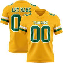 Laden Sie das Bild in den Galerie-Viewer, Custom Gold Kelly Green-White Authentic Football Jersey
