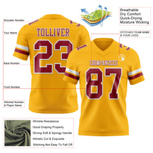 Laden Sie das Bild in den Galerie-Viewer, Custom Gold Cardinal-White Authentic Football Jersey
