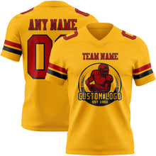 Laden Sie das Bild in den Galerie-Viewer, Custom Gold Red-Black Authentic Football Jersey

