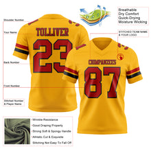 Laden Sie das Bild in den Galerie-Viewer, Custom Gold Red-Black Authentic Football Jersey

