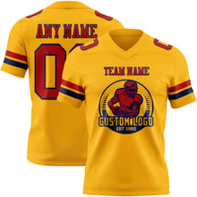 Загрузить изображение в средство просмотра галереи, Custom Gold Red-Navy Authentic Football Jersey
