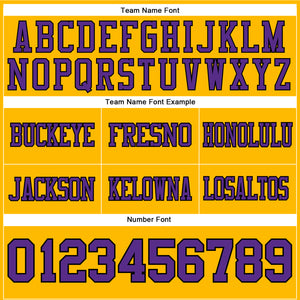 Custom Gold Purple-Black Authentic Football Jersey