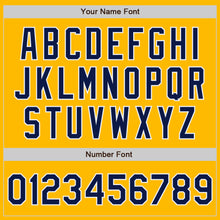 Load image into Gallery viewer, Custom Stitched Gold Navy-White Baseball Pullover Sweatshirt Hoodie
