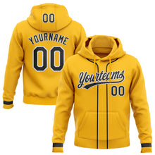 Load image into Gallery viewer, Custom Stitched Gold Black-White Baseball Pullover Sweatshirt Hoodie
