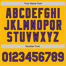 Load image into Gallery viewer, Custom Stitched Gold Purple-Black Baseball Pullover Sweatshirt Hoodie
