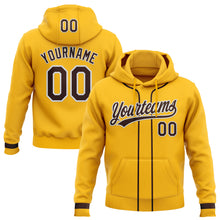 Load image into Gallery viewer, Custom Stitched Gold Brown-White Baseball Pullover Sweatshirt Hoodie
