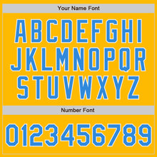 Load image into Gallery viewer, Custom Stitched Gold Powder Blue-White Baseball Pullover Sweatshirt Hoodie
