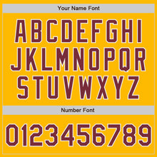 Загрузить изображение в средство просмотра галереи, Custom Stitched Gold Burgundy-White Baseball Pullover Sweatshirt Hoodie
