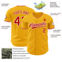 Load image into Gallery viewer, Custom Gold Red-White Authentic Baseball Jersey
