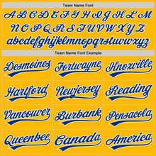 Load image into Gallery viewer, Custom Gold Royal-White Authentic Baseball Jersey
