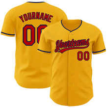 Загрузить изображение в средство просмотра галереи, Custom Gold Red-Navy Authentic Baseball Jersey
