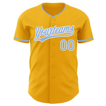 Charger l'image dans la galerie, Custom Gold Light Blue-White Authentic Baseball Jersey
