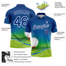 Charger l'image dans la galerie, Custom Royal White 3D Pattern Design Golf Ball Performance Golf Polo Shirt
